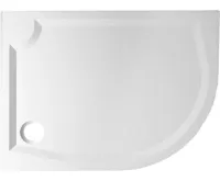 GELCO RIVA sprchová vanička z litého mramoru, čtvrtkruh 100x80cm, levá, bílá