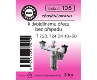 Hartman Sada č. 105: sada těsn. k sifonu dvojdílného dřezu bez přepadu