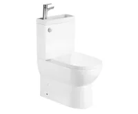 AQUALINE JALTA HYGIE WC kombi s umývátkem, Rimless, spodní/zadní odpad, bílá