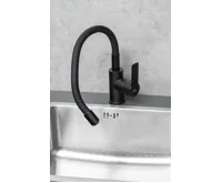 AQUALINE LORE stojánková dřezová baterie, flexibilní ramínko, černá mat (4)