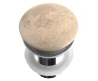 SAPHO BLOK umyvadlová výpust 5/4“, click-clack, zátka leštěný béžový travertin (2)