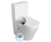 SAPHO PACO CLEANWASH WC kombi, integrovaná baterie a bidet. sprška, spodní/zadní odpad, bílá