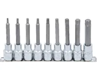 BGS Sada nástrčných hlavic,  12,5 mm (1/2&quot;),  T-profil (pro Torx),  9dílná