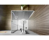 AQUALINE ALAIN čtvercová sprchová zástěna 700x700 mm, sklo Brick (8)