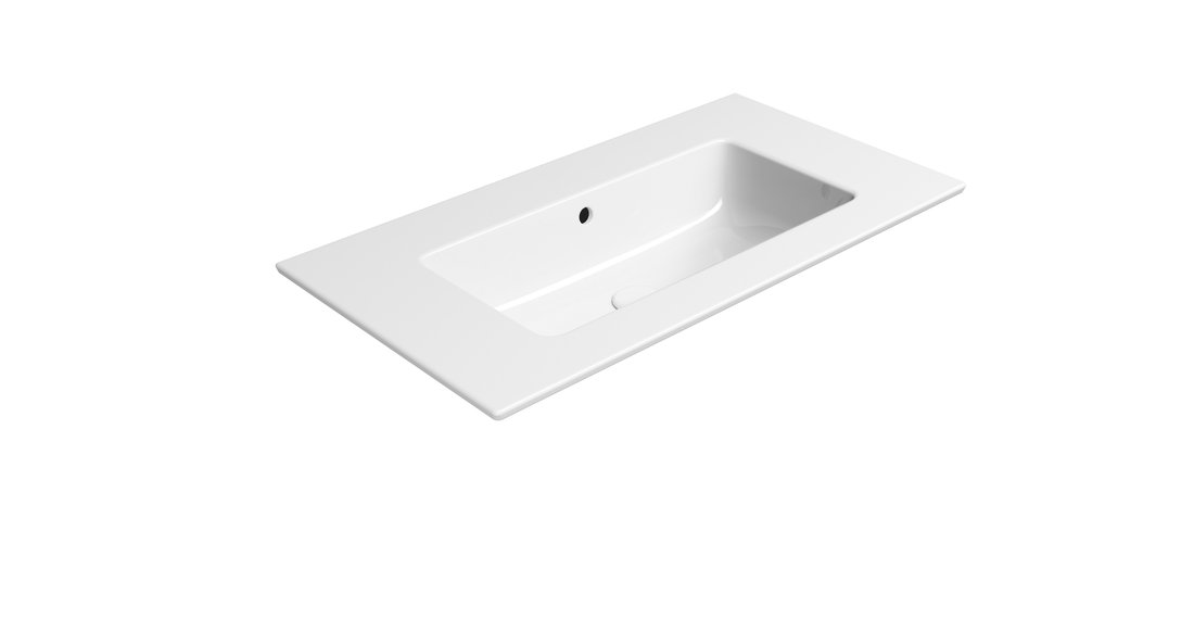 Gsi pura keramické umyvadlo slim 82x46cm, bez otvoru, bílá extraglaze