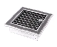 HS Flamingo Krbová mřížka 16x16 cm, DECO stříbrná patina s žaluzií