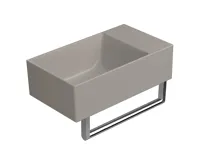 GSI KUBE X keramické umývátko 40x23cm, bez otvoru, pravé/levé, tortora mat (5)