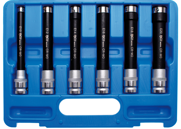 Bgs hlavice nástrčná 1/2" pro  e-profil - sada 6 dílů, e10-e12-e14-e16-e18-e20