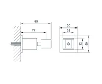 SAPHO Držák sprchy hranatý, otočný, chrom (2)