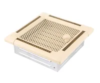 HS Flamingo Krbová mřížka 16x16 cm, EXCLUSIVE slonová kost / mosazná patina s žaluzií