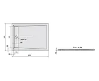 POLYSAN VARESA sprchová vanička z litého mramoru se záklopem, obdélník 90x80cm, bílá (2)