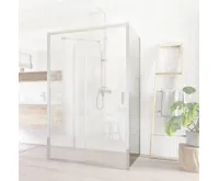 Lima pevný díl skleněný, 100x190 cm, sklo Čiré 6 mm, polorámový - chrom ALU Lima pevný díl skleněný, 100x190 cm, sklo Čiré 6 mm, polorámový - chrom ALU