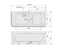 POLYSAN MARLENE CURVE R MONOLITH obdélníková vana 175x75x63cm, bílá (8)