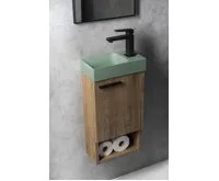 SAPHO PICCOLINO betonové umývátko 30,8x17cm, baterie vpravo, zelená mat (3)