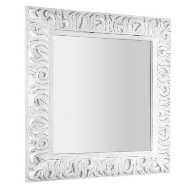 SAPHO ZEEGRAS zrcadlo ve vyřezávaném rámu 90x90cm, bílá
