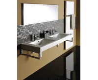 SAPHO FLAVIA dvojumyvadlo, litý mramor, 160x50cm, bílá (6)