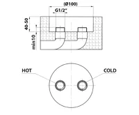 AQUALINE CETO vanová baterie s připojením do podlahy, černá mat (8)