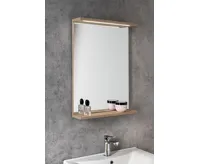 AQUALINE KORIN STRIP zrcadlo s LED osvětlením 50x70x12cm, dub platin (4)