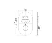 Termostatická podomítková tlačítková baterie - 3-cestná - oválný kryt (1)
