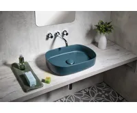 ISVEA INFINITY OVAL keramické umyvadlo na desku, 55x36cm, zelená petrol (9)