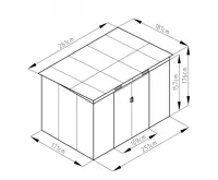 Zahradní domek ZEUS 2C 4,72 m2 antracit + podlahová konstrukce ZEUS 2C IWH-10230007 + IWH- (3)