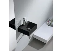 SAPHO GIULIA keramické umývátko 33,5x29cm, černá mat (3)