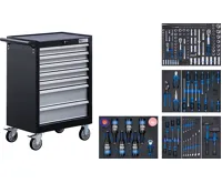 BGS Dílenský vozík, 7 zásuvek, se 227 nástroji BGS Dílenský vozík, 7 zásuvek, se 227 nástroji