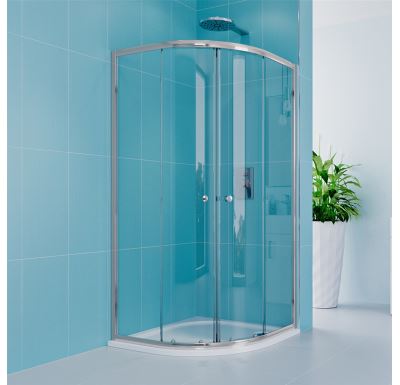 Sprchový set: kout 80x80x185cm, chrom ALU, sklo čiré, litá vanička