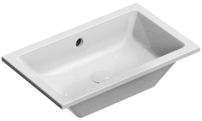 Gsi kube x keramické umyvadlo 60x37cm, zápustné, broušená spodní hrana, bílá extraglaze