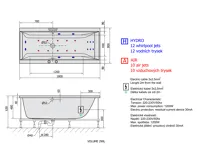 POLYSAN CLEO HYDRO-AIR hydromasážní vana, 180x80x48cm, bílá (13)