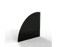 Sklo pod kamna - FLAMINGO Výseč 1000x1000 mm, černé, fazeta / 6 mm (1)