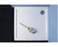 POLYSAN AURA sprchová vanička z litého mramoru, čtverec 100x100cm, bílá (3)