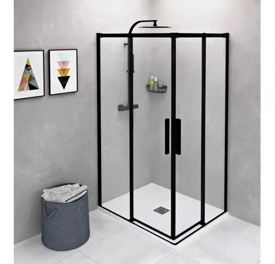 POLYSAN ALTIS BLACK obdélníkový sprchový kout 900x800 mm, L/P varianta, rohový vstup, čiré sklo