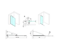 POLYSAN ROLLS BLACK sprchové dveře do prostoru 1600 mm, výška 2000 mm, čiré sklo (9)