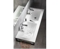 SAPHO YUKON dvojumyvadlo, litý mramor, 120x45cm, bílá (4)