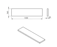 SAPHO AVICE deska pod umyvadlo 150x36cm, tl.5cm, dub starobílý (4)