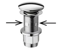 SILFRA Umyvadlová výpust 5/4“, click-clack, velká zátka, 10-80mm, ABS/chrom (4)