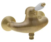 SAPHO KIRKÉ WHITE nástěnná sprchová baterie, bílá páčka, bronz SAPHO KIRKÉ WHITE nástěnná sprchová baterie, bílá páčka, bronz