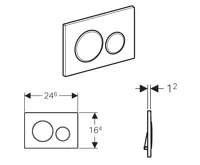GEBERIT GEBERIT SIGMA20 ovládací tlačítko, černá lesk/chrom (2)
