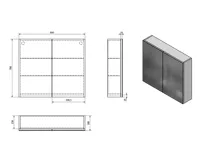 AQUALINE VEGA galerka, 80x70x18cm, bílá (5)