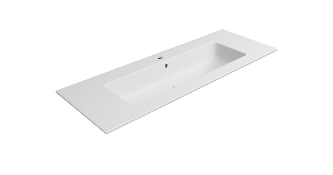 Gsi pura keramické umyvadlo slim 122x46cm, bílá mat