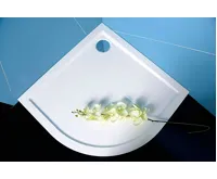 POLYSAN SERA sprchová vanička z litého mramoru, čtvrtkruh 100x100cm, R550, bílá (3)