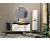 SAPHO WAVE umyvadlová skříňka 89,7x45x47,8cm, levá, bílá/dub alabama (6)