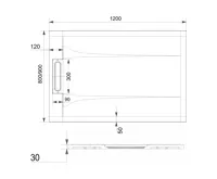 Obdélníková sprchová vanička s hran. krytem sifonu,120x90x3cm, včetně sif., bez nožiček, litý mramor (1)