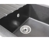 GRANISIL LAGO 680.0 Granitový dřez s odkapem, černý (7)