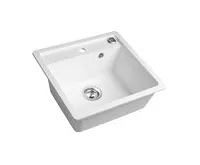 SAPHO Granitový vestavný dřez mono, 53x50cm, bílá (1)