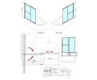 POLYSAN OLBIA vanová zástěna s pneumatickým zdvihem, š. 1230mm, stříbrná, čiré sklo (7)
