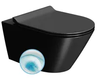 GSI KUBE X závěsná WC mísa, GeniusFlush, 36x55cm, černá dual-mat
