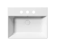 GSI KUBE X keramické umyvadlo 60x47cm, broušená spodní hrana, 3 otvory, bílá ExtraGlaze (3)