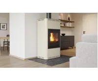 HS Flamingo Krbová kamna AQUAFLAM ® 17 s výměníkem - krémová, manuální regulace (8)